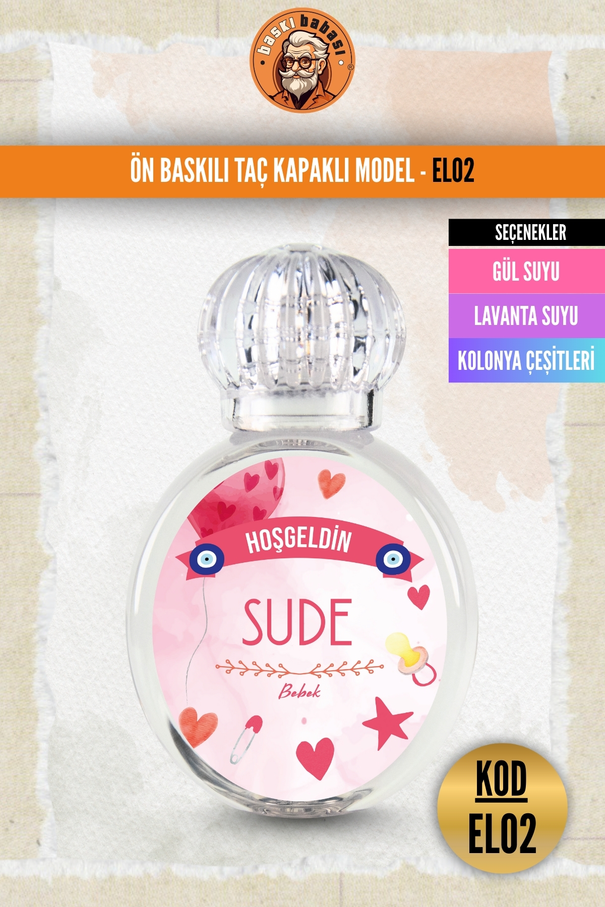 Etiket Baskılı Taç Kapaklı Şişe